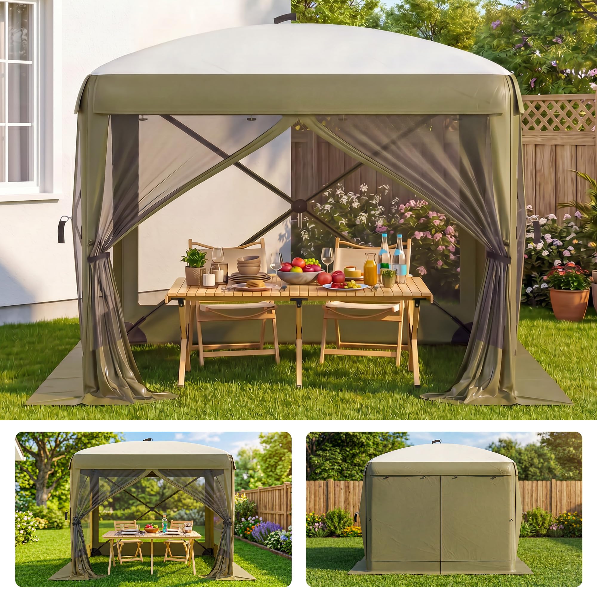 Outdoor Adventure Tent - Przestronny namiot typu pop-up z siatką,