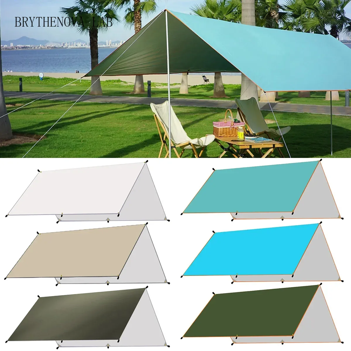 Hammock Rain Tarp - Wodoodporna plandeka kempingowa, hamak, osłona przeciwdeszczowa,