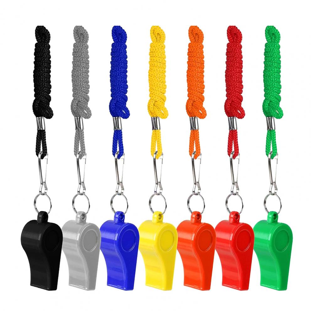 Emergency Whistle Pea - 10 szt. Plastikowych gwizdków ze smyczą,