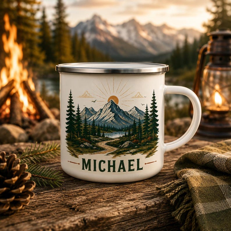 Personalizowany emaliowany kub – Outdoor Adventure Names recenzja i cena