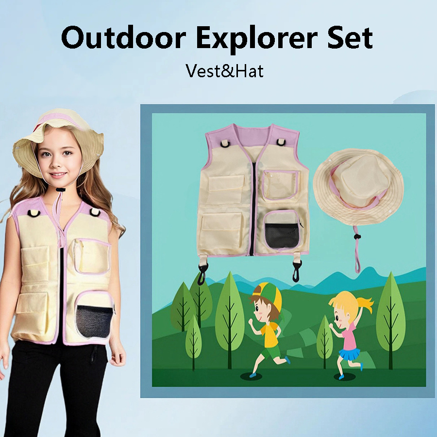 Children Explorer Vest Hat Sui – Outdoor Adventure Kids Party recenzja i cena